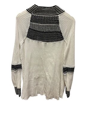 Free People Black and White Chunky Knit Sweater